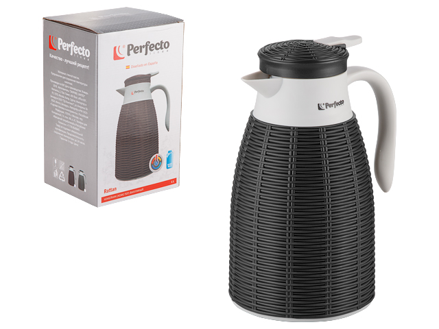 Кофейник (кофе пот) вакуумный, 1 л, Rattan (Ротанг), серый, PERFECTO LINEA (Кувшин-термос в индивидуальной упаковке) Кофейник (кофе пот) вакуумный, 1 л, Rattan (Ротанг), серый, PERFECTO LINEA (Кувшин-термос в индивидуальной упаковке)