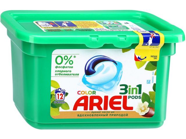 Гель для стирки в капсулах Color Масло Ши 12X27 г Ariel Гель для стирки в капсулах Color Масло Ши 12X27 г Ariel