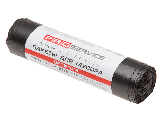 Пакеты для мусора Optimum, 160 л, 10 шт., черные, PROservice (Размер единицы: 90 х 110 см.Толщина: 22 мкм.) Пакеты для мусора Optimum, 160 л, 10 шт., черные, PROservice (Размер единицы: 90 х 110 см.Толщина: 22 мкм.)