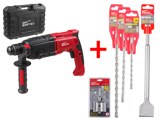 Перфоратор WORTEX RH 2429 в чем. + АКЦИЯ (3 бура, зубило, коронка по бетону) (в ПОДАРОК 3 бура, зубило, коронка по бетону) (RH242900011A4) Перфоратор WORTEX RH 2429 в чем. + АКЦИЯ (3 бура, зубило, коронка по бетону) (в ПОДАРОК 3 бура, зубило, коронка по бетону) (RH242900011A4)