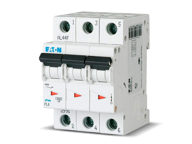 Автоматич. выключатель Eaton PL4 3P 32А, тип C, 4.5кА, 3M (АВТ. ВЫКЛ. PL4 3P 32А, ТИП C, 4.5КА, 3M) Автоматич. выключатель Eaton PL4 3P 32А, тип C, 4.5кА, 3M (АВТ. ВЫКЛ. PL4 3P 32А, ТИП C, 4.5КА, 3M)
