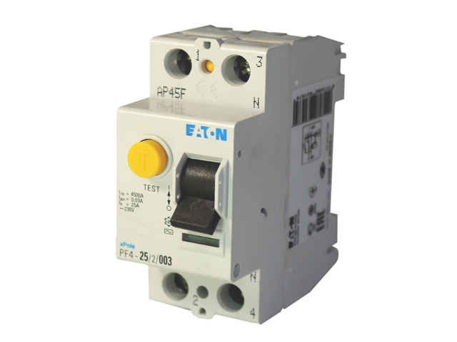 Устройство защитного отключения Eaton PF4 2P 25A, 30мА, 4.5кА, 2М (УЗО PF4 2P 25A, 30МА, 4.5КА, 2М) Устройство защитного отключения Eaton PF4 2P 25A, 30мА, 4.5кА, 2М (УЗО PF4 2P 25A, 30МА, 4.5КА, 2М)