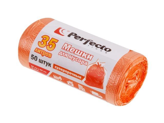 Мешки для мусора суперпрочные, 35 л, 50 шт., PERFECTO LINEA (Тип дна: звезда.) Мешки для мусора суперпрочные, 35 л, 50 шт., PERFECTO LINEA (Тип дна: звезда.)