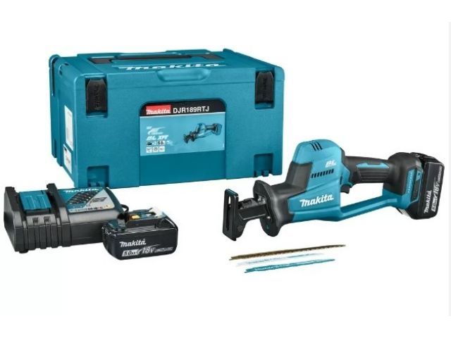 Аккум. сабельная пила MAKITA LXT DJR189RTJ в кейсе (18.0 В, 2 акк., 5.0 А/ч, Li-Ion, дерево до 255 мм, металл до 130 мм) Аккум. сабельная пила MAKITA LXT DJR189RTJ в кейсе (18.0 В, 2 акк., 5.0 А/ч, Li-Ion, дерево до 255 мм, металл до 130 мм)